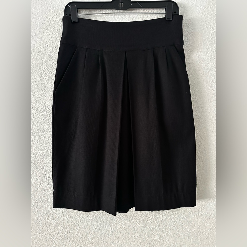 Just Cavalli Black Pleated Knee Length Knit Skirt